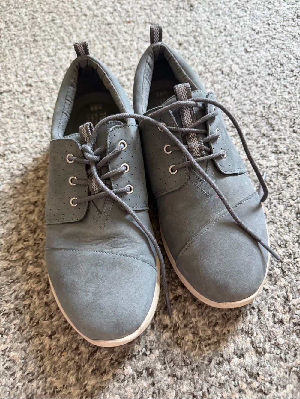 Toms Women's Gray Suede-Style Lace-Up Sneakers